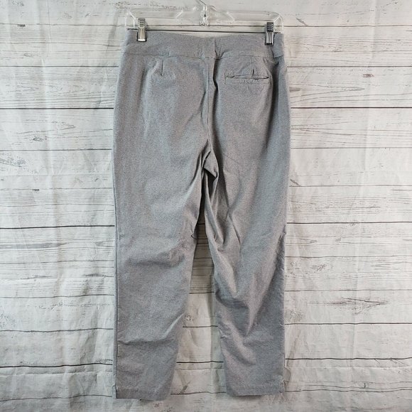 Lady Hagan Womens Cropped Pull On Pants Sz 6 Gray Black Micro Dot Mid Rise - Picture 3 of 7